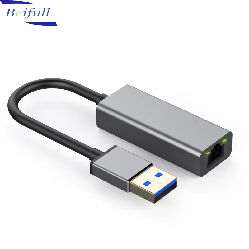 Marca de alta calidad USB 3.0 paralelo a Ethernet adaptador con RJ45 Gigabit LAN tarjeta