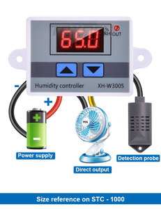 Sensor de humedad W3005, termostato Digital inteligente, 220V, 12V, 24V, controlador Digital de humedad, instrumento controlador de temperatura - Product Image 2