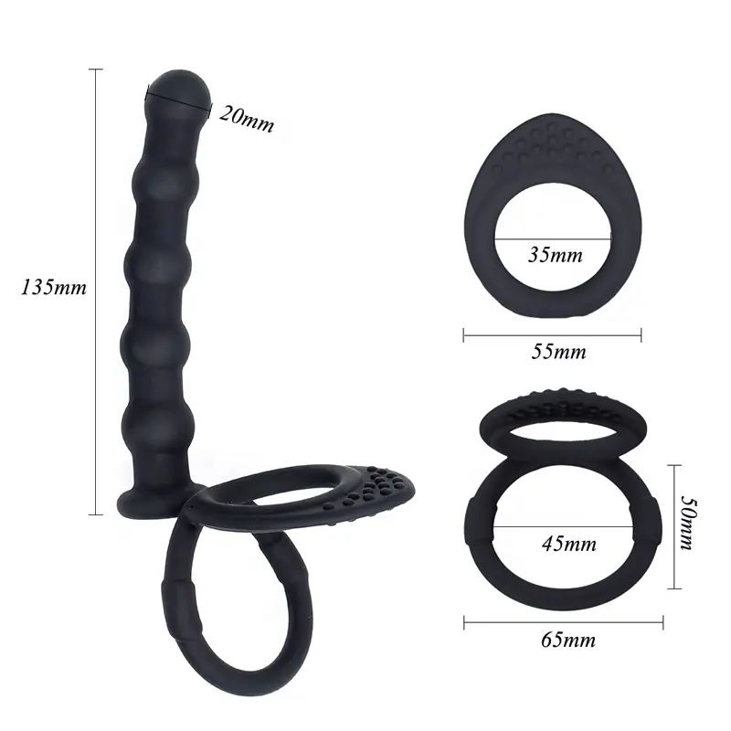 Médica grau silicone atraso pênis anéis flexível macio impermeável galo anel com contas anal