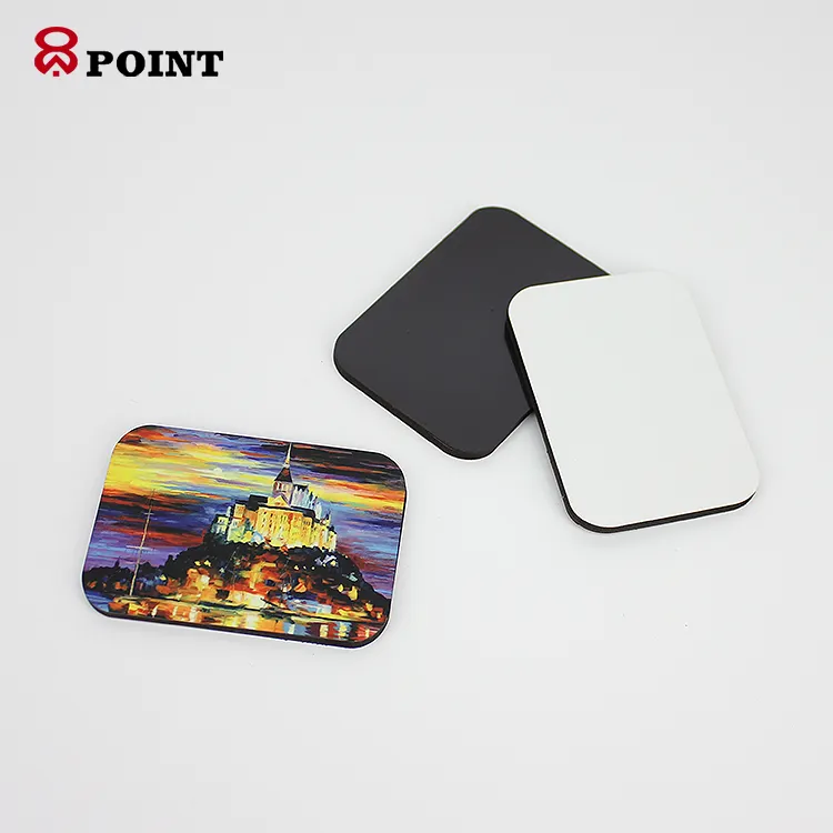 Lot de aimants à Sublimation en bois 8 points, magnets de réfrigérateur personnalisés blanc, autocollant de menu personnalisé