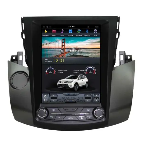 Tesla tarzı Dikey ekran android 7.1 10.4 "araç DVD oynatıcı toyota rav4 2009-2013 araba radyo gps navigasyon