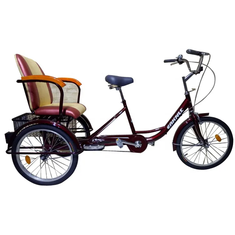 Dois assento trike adulto bicicleta kit/New grande carregamento de carga trike adulto bicicleta peças/trike adulto bicicleta yimei com passageiros