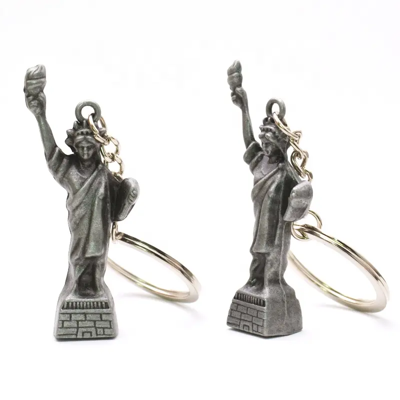 Porte-clés 3D USA New York Statue de la Liberté Mousqueton en métal Porte-clés souvenir touristique