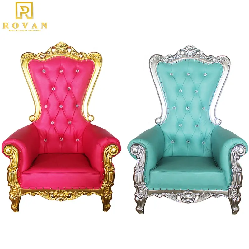 Chaises de luxe royal à dossier haut pour enfants, chaise en fer, pour fête et salon, vente en gros, nouvelle collection