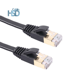 Düz CAT7 BC CCA LAN Ethernet ağ Patch Cord kablosu RJ45 kablo SFTP koruyuculu kablo siyah 0.5 1 2 3 5 metre - Product Image 1