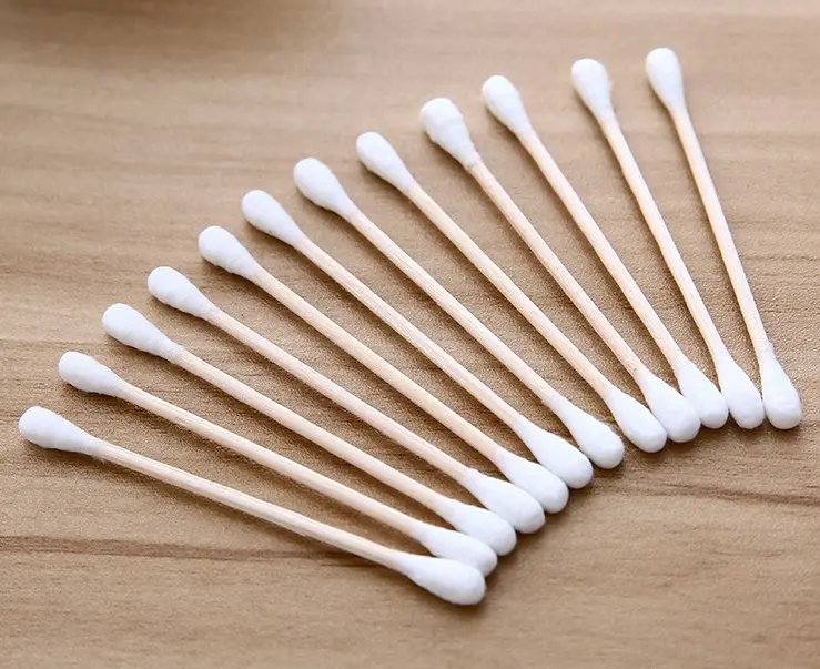 Luxury quality 2019 fashion double head wooden stick cotton swab customized cotton swabs Wooden Stick Cotton Buds Cheap price