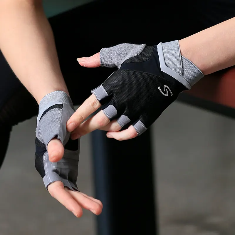Mode Gewatteerde Grip Man Vingerloze Fitness Vrouwen Gewichtheffen Gym Handschoenen