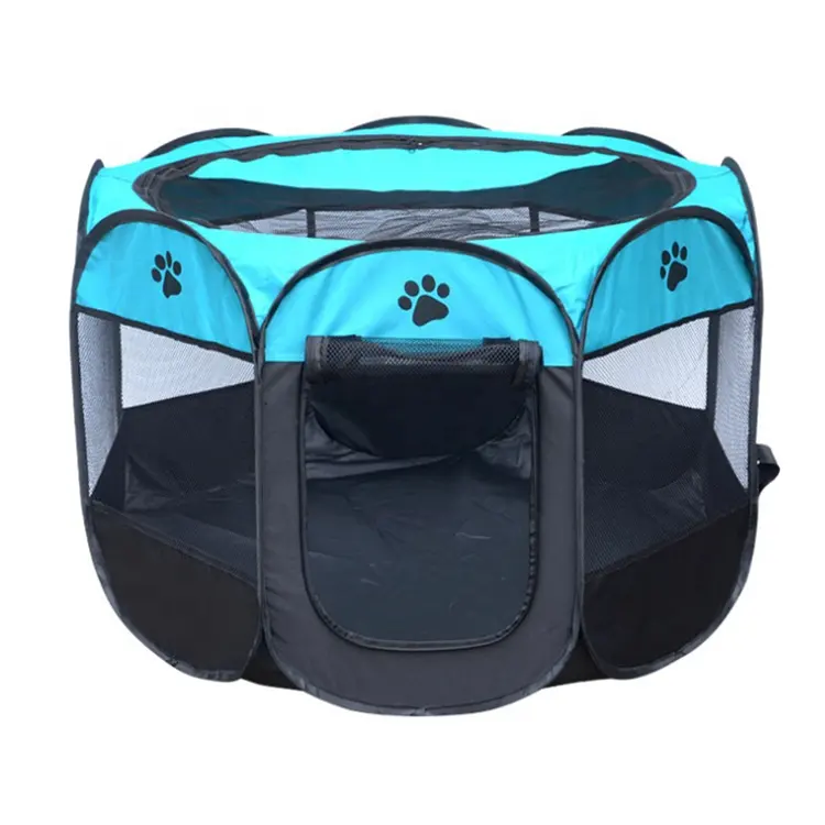 Logotipo personalizado plegable 8 paneles de viaje para mascotas ejercicio perrera perro corralito portátil para mascotas parque para de interior y al aire libre