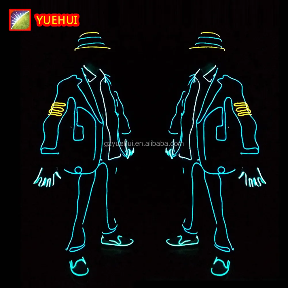 Hohe Qualität EL Anzüge LED/EL Kleidung Leucht Kostüme Glowing Handschuhe Schuhe Licht Kleidung Männer Dance Kleidung Für Party decor