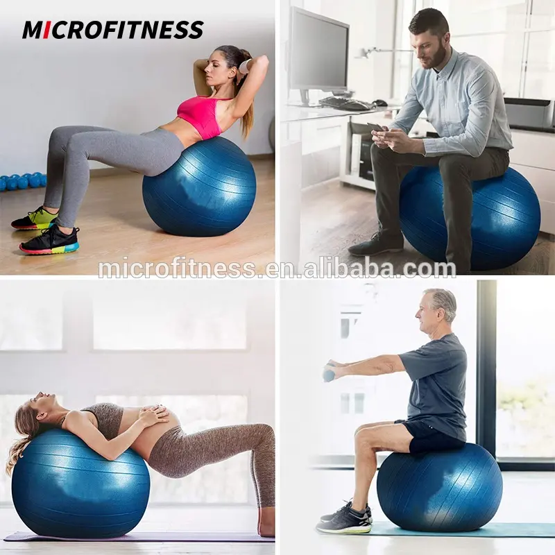 Logo personnalisé meilleure vente Anti-éclatement Fitness exercice stabilité balle de Yoga balle de gymnastique 45cm 55cm 65cm 75cm 85cm 95cm