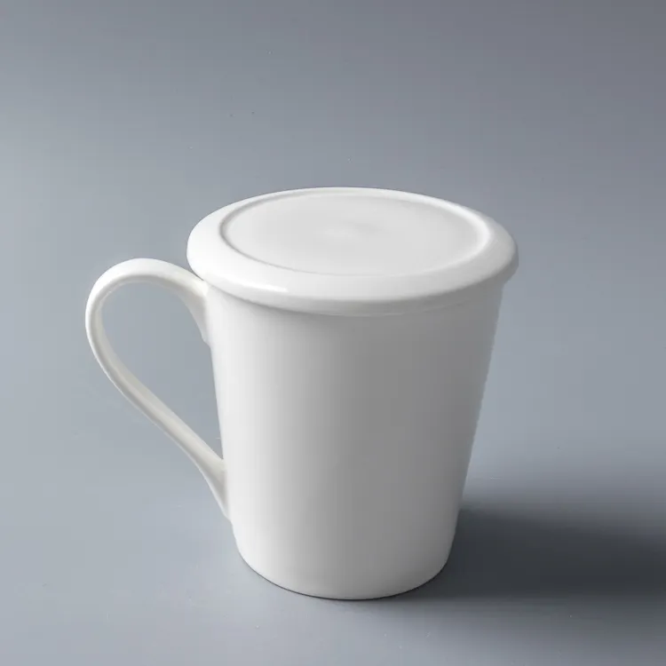 290ml chinesische Tee tasse mit Deckel für Büro treffen Bone China Cups Großhandel Keramik becher Tassen Keramik Kaffeetasse Deckel