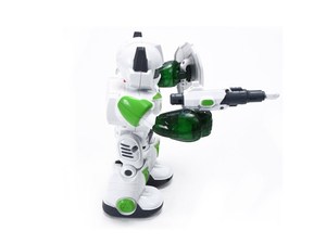 360度スピンアクション、ガン、ロケット、サウンド、ライト、バンプアンドゴー機能を備えた陸軍ロボット玩具-軽量手動アクセサリのインストール