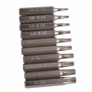 Iyi kalite 10pcs Cr-V Torx <span class=keywords><strong>Bit</strong></span> sürücü dahil Set <span class=keywords><strong>T3</strong></span>,T4,T5,T6, t7, T8,T9,T10,T15,T20(T6-T20 güvenlik torx)