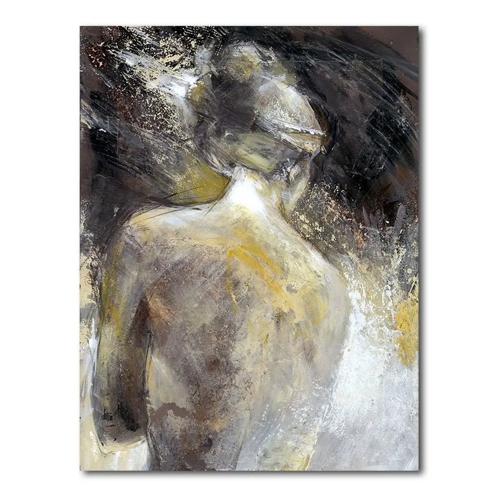 Cuadro moderno de mujer desnuda hecho a mano, arte de pared, pintura al óleo abstracta sobre lienzo para sala de estar