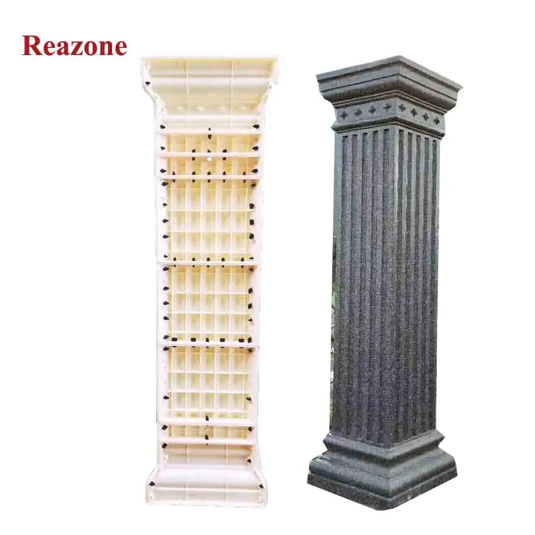 Square plastic cement concrete Square roman column pillar mould for house building