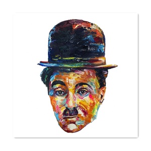 Charlie Chaplin palet bıçağı yağlıboya portre fotoğraf Modern sanat tuval - Product Image 1