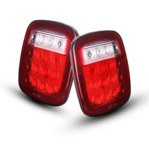 ジープラングラーTJ TJ CJ YJJK赤色<span class=keywords><strong>LED</strong></span>ライト用<span class=keywords><strong>LED</strong></span>リアライトストップテールリバースランニングブレーキライト
