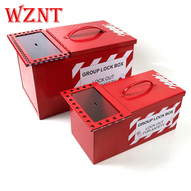 NT-K07 NT-K08 लाल पोर्टेबल समूह ताला स्टील बॉक्स प्लेट सुरक्षा तालाबंदी किट स्टेशन बॉक्स
