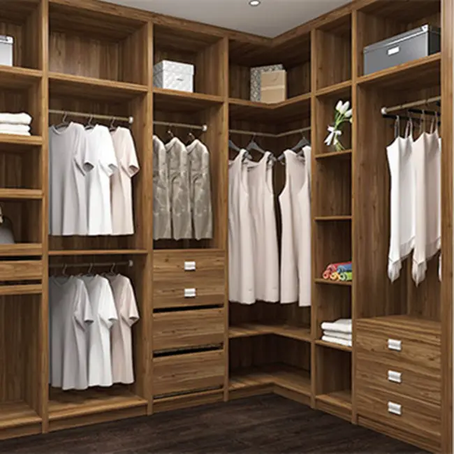 L shape Wardrobe For Clothes/Walk In Wardrobe Closet And Wardrobe