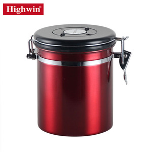 HIGHWIN不锈钢密闭Co2咖啡豆容器食品咖啡厨房储物罐茶咖啡罐