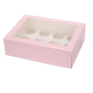 Bán Buôn Giá Rẻ Hồng Rõ Ràng Cup Cake Box (1 Đến 24 <span class=keywords><strong>Cupcake</strong></span>) - Product Image 6