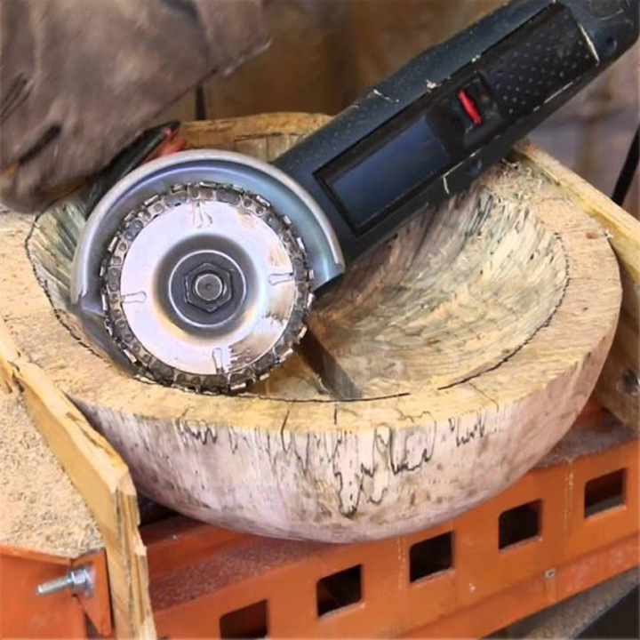 4 Inch 22 Teeth Anti Kickback Wood Carving Chainsaw Disc for Carving Sculpture Small Stump Removal