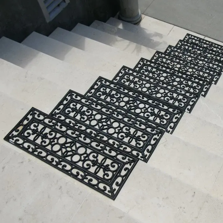 Tapetes de borracha anti-derrapantes, tapetes de borracha reciclado antideslizante para escada, para uso externo