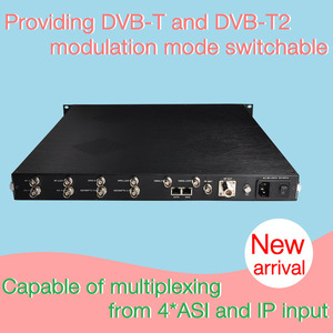 Modulador DVBT2 DTV, modulador de DVB-T2 terrestre para TV, BNC, 1PPS, salida de bucle de entrada, UDP, 10MHz, referencia, IPTV a DVB T