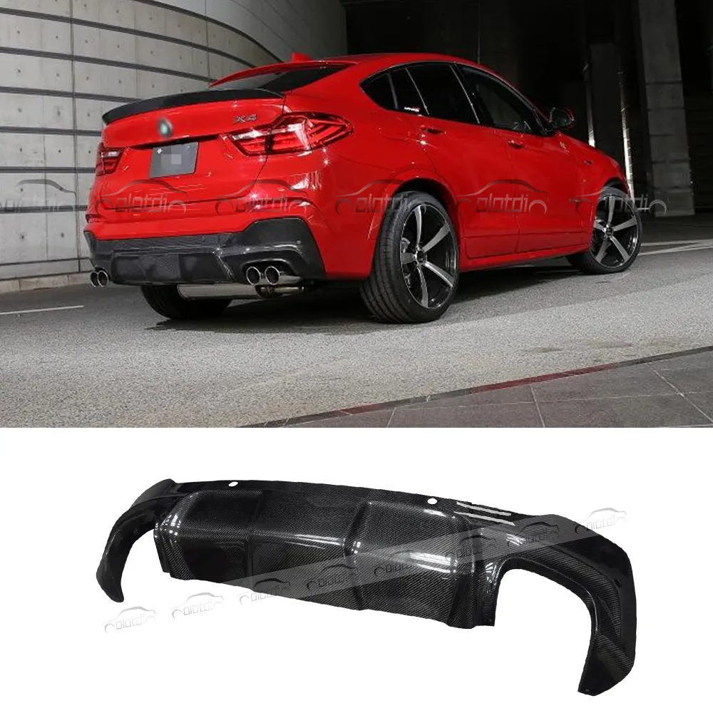 Xe Điều Chỉnh Phong Cách 3D Cho BMW F26 X4 M Tech Sợi Carbon Khuếch Tán Phía Sau Lip Bumper Vây Spoiler Splitter