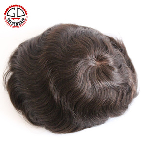 金色头发新款 100% 处女人发黑色男士假发 - Product Image 6