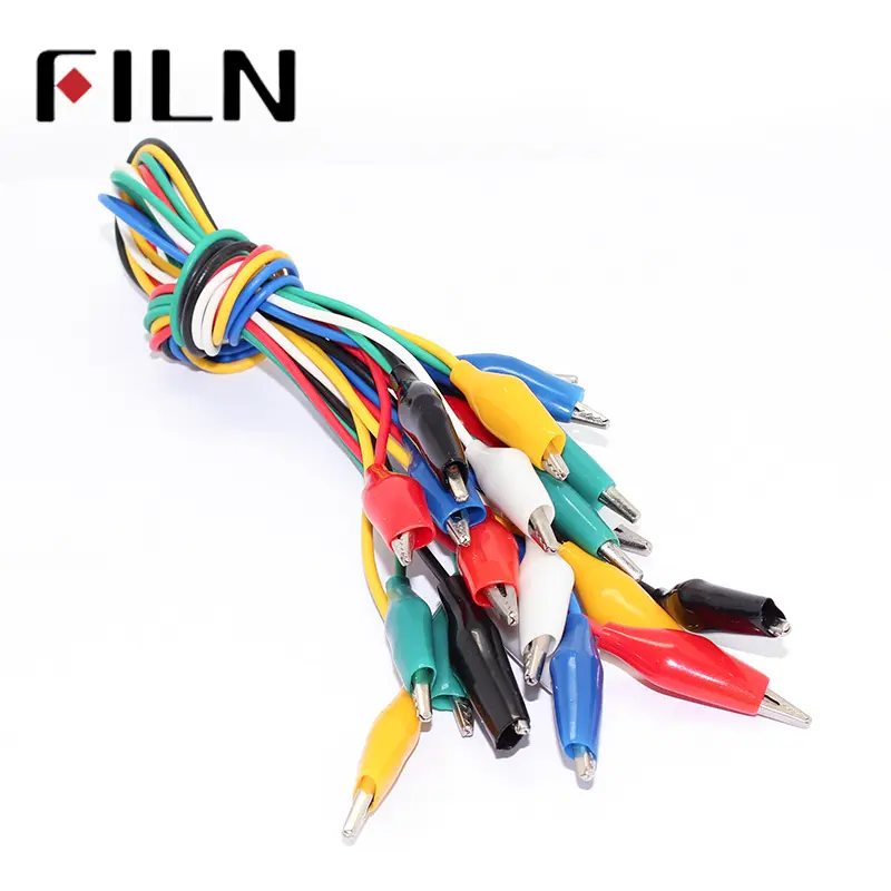 FILN New 12pcs Alligator Clips 27mm Electrical Alligator Double endete Crocodile Clips Roach Clip Test Jumper DIY Test Leads