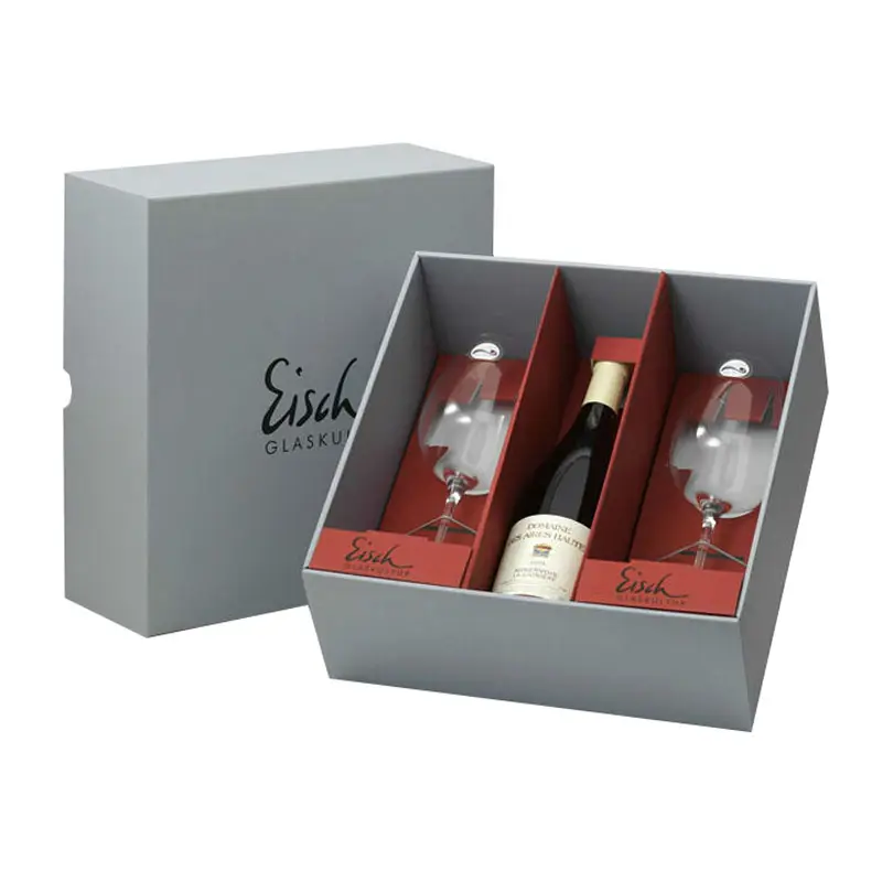 Botellas de vino personalizadas, 500Ml/700Ml, venta al por mayor, embalaje de cartón, caja de vino de vidrio para la venta