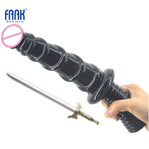 FAAK 11.5インチスーパーロング現実的なSpirailペニスハンドルJuguetes sexuales医療PVC Longディルドープラグ女性のための - Product Image 4