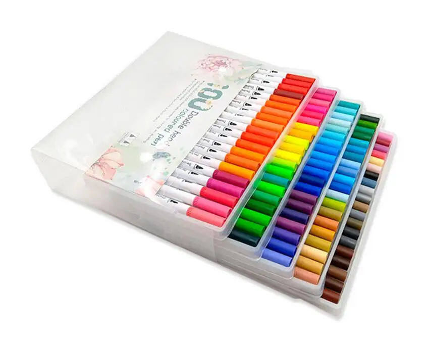 Hộp Nổ Kim Loại Đánh Dấu 100 Màu Trong Bút Đánh Dấu Nghệ Thuật Bút Thư Pháp Để Vẽ Thẻ