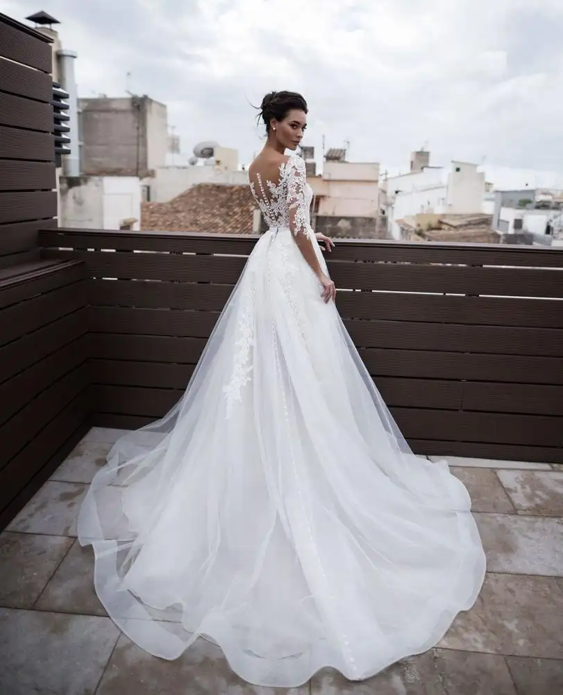 Nuovo arrivo abito da ballo una linea abito da sposa In raso di alta qualità abiti da sposa moda 2021 vestido de novio abito da sposa