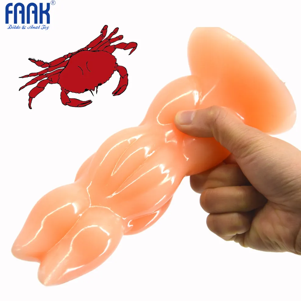 FAAK43 Juguetes Sexuales G Noktası Simülasyon Yengeç Anal Plug Gerçekçi Yapay Penis Kalın Kauçuk Hayvan Seks Oyuncakları Anal Yetişkin