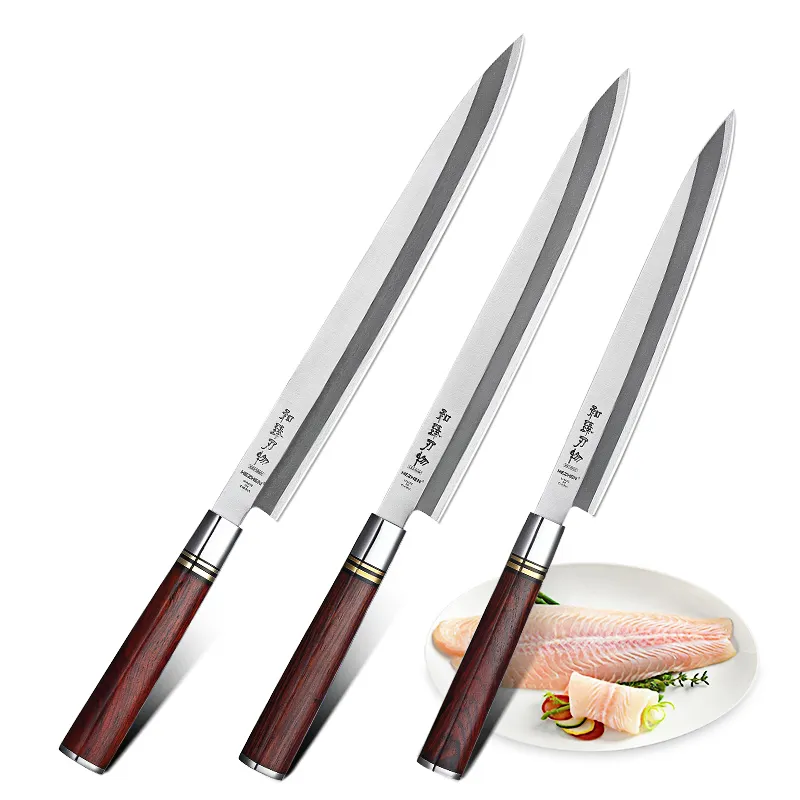 Couteau de cuisine sashimi sushi japonais série SZ-D avec manche en palissandre personnalisé