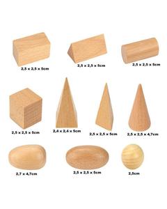 Blocos de aprendizado de matemática, conjunto de blocos geométricos de madeira de formas diferentes para aprendizado escolar infantil