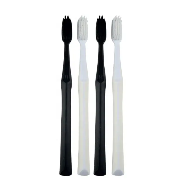 black and white color handle charcoal bristle toothbrush