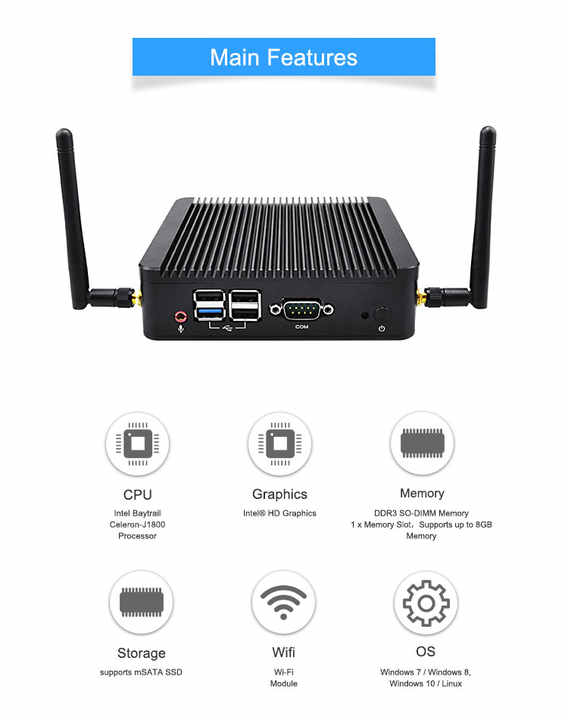 Qotom ODM Computer Mini Pc De Jeu Win 10 8 7 Pro Pc Gamer Core Computer