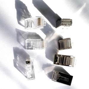 屏蔽 cat.7 网络压接连接器 stp/ftp cat5e/cat6/cat7 RJ45 连接器