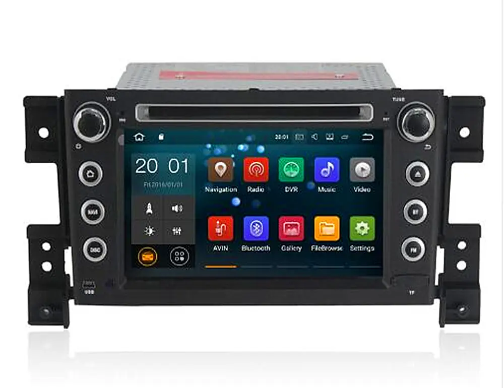 Sistem Android 9.0 Quad Core 7 Inci, DSP dan Gps DAB OBD Wifi dengan Pemutar DVD untuk Suzuki Grand Vitara