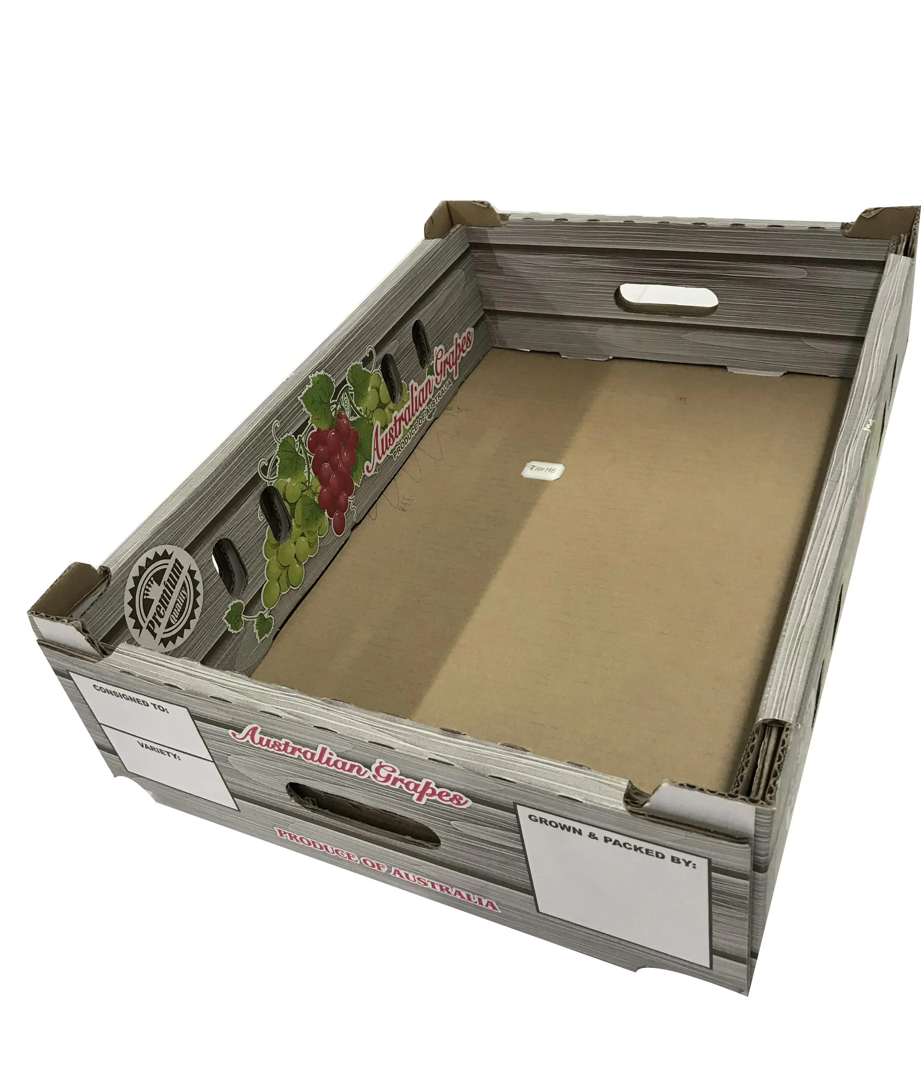 Embalagem com impressão colorida, caixas de papel onduladas para uva, morango e frutas, mangas e frutas, embalagens de vegetais