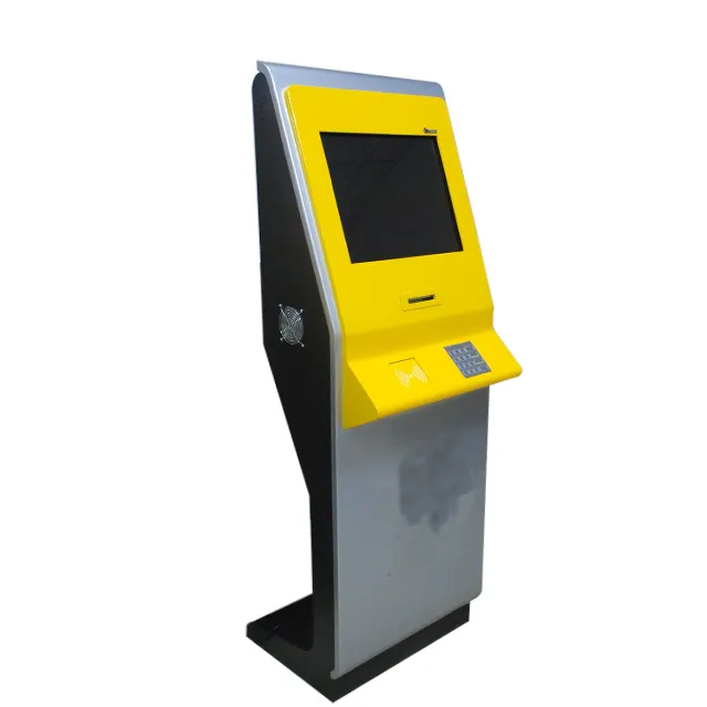 Indoor information kiosk with receipt printer and pinpad keyboard