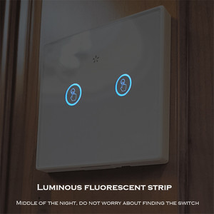 SMATRUL 2 banda intelligente Senza Fili di tocco Interruttore Della Luce Dello Schermo di Vetro RF <span class=keywords><strong>Remote</strong></span> <span class=keywords><strong>Control</strong></span> 433 MHZ tasto del Pannello di Parete 110 V 220 V ha condotto la Lampada