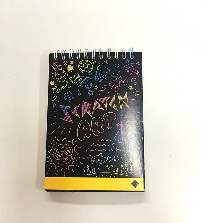 Goedkope gepersonaliseerde briefpapier mini notebook met scratch art lakens