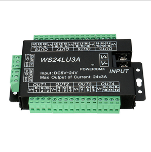 DC5-24V светодиодный контроллер WS24LU3A декодер 24 канала RGB контроллер DMX512 24 CH Для сценового освещения