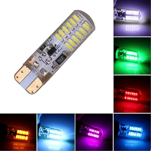 Otomatik LED lamba silikon T10 <span class=keywords><strong>3014</strong></span> 24SMD otomatik sinyal park lambası beyaz sarı kırmızı kama gümrükleme ışıkları CANBUS araba tavan aydınlatması