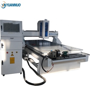 YN 1325 JiNan 3 ejes 4 ejes 3D columna MultiCam Cnc enrutador talla de madera máquina de corte con accesorio giratorio para la venta - Product Image 3