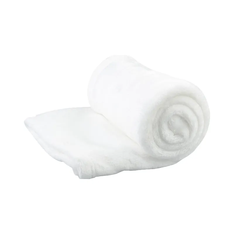 Белое Фланелевое Флисовое одеяло с сублимационным логотипом на заказ